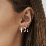 14k Solid Gold Criss Cross Pave Diamond Earrings Ferkos Fine Jewelry