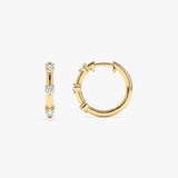 14k Prong Setting Diamond Hoop Earrings Ferkos Fine Jewelry
