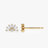 14k Half Round Tapered Baguette Diamond Studs Ferkos Fine Jewelry