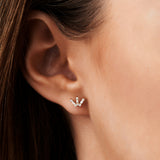 14k Baguette and Round Diamond Spike Studs Ferkos Fine Jewelry