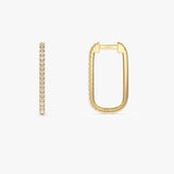 14k Paperclip Diamond Hoop Earrings  Ferkos Fine Jewelry