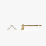14k Minimal Baguette and Round Diamond Earrings Ferkos Fine Jewelry
