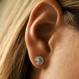 14k Baguette Diamond Channel Setting Disc Diamond Studs Ferkos Fine Jewelry