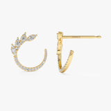 14k Marquise Looking Round Diamond Cluster Studs Ferkos Fine Jewelry