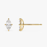 1.00 ctw 14k Classic Four Prong Marquise Shape Lab Grown Diamond Studs - Leah Ferkos Fine Jewelry