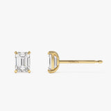 1.50 ctw 14k Prong Setting Emerald Cut Lab Grown Diamond Studs - Claire Ferkos Fine Jewelry
