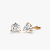 1.50 ctw 14k Martini Setting Round Lab Grown Diamond Studs - Alice 14K Rose Gold Ferkos Fine Jewelry