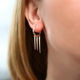 14K Gold Drop Trendy Spike Earrings Ferkos Fine Jewelry