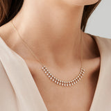 14k Gold Marquise and Round Diamonds Statement Piece Necklace Ferkos Fine Jewelry