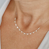 14k Solid Gold Illusion Setting Baguette Diamond Statement Necklace Ferkos Fine Jewelry