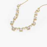 14k Solid Gold Illusion Setting Baguette Diamond Statement Necklace Ferkos Fine Jewelry