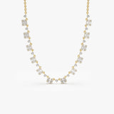 14k Solid Gold Illusion Setting Baguette Diamond Statement Necklace 14K Gold Ferkos Fine Jewelry