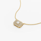 14k Baguette Diamond with Pave Diamond Necklace  Ferkos Fine Jewelry