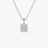 14k 0.25ctw Illusion Setting Brilliant Diamond Necklace 14K White Gold Ferkos Fine Jewelry