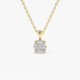 14k 0.25ctw Illusion Setting Brilliant Diamond Necklace 14K Gold Ferkos Fine Jewelry