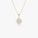 14K Baguette Diamond Cluster Pendant Ferkos Fine Jewelry