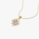 14K Baguette Diamond Cluster Pendant Ferkos Fine Jewelry