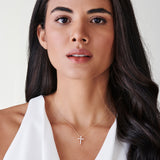 14k Gold Baguette and Round Diamond Necklace Ferkos Fine Jewelry