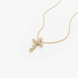14k Gold Baguette and Round Diamond Necklace Ferkos Fine Jewelry