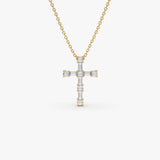14k Gold Baguette and Round Diamond Necklace 14K Gold Ferkos Fine Jewelry