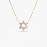 Baguette Diamond Star of David Necklace in 14K 14K Rose Gold Ferkos Fine Jewelry