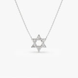 Baguette Diamond Star of David Necklace in 14K 14K White Gold Ferkos Fine Jewelry