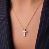 14k Illusion Setting Baguette Diamond Cross Ferkos Fine Jewelry