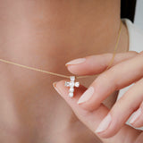 14k Illusion Setting Baguette Diamond Cross Ferkos Fine Jewelry