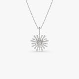 14k Baguette Diamond Unique Necklace 14K White Gold Ferkos Fine Jewelry