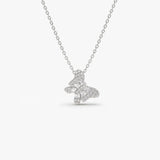14k Baguette Diamond Butterfly Necklace 14K White Gold Ferkos Fine Jewelry