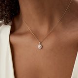 14k Baguette Diamond and Round Diamond Cluster Necklace Ferkos Fine Jewelry