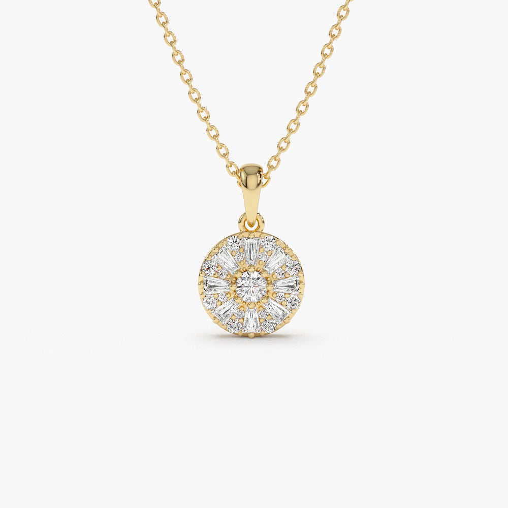 Round diamond cluster necklace Clearance