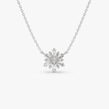 14k Tapered Baguette Diamond Necklace 14K White Gold Ferkos Fine Jewelry