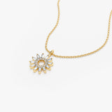 14k Baguette Diamond Star Pendant Necklace Ferkos Fine Jewelry