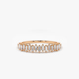 14K Gold Stackable Vertical Baguette Diamond Ring 14K Rose Gold Ferkos Fine Jewelry