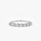 14k 7 Stone Slanted Baguette Diamond Ring Ferkos Fine Jewelry