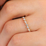 14k 7 Stone Slanted Baguette Diamond Ring Ferkos Fine Jewelry