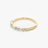 14K Alternating Baguette and Round Diamond Wedding Ring Ferkos Fine Jewelry