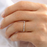 14K Alternating Baguette and Round Diamond Wedding Ring Ferkos Fine Jewelry