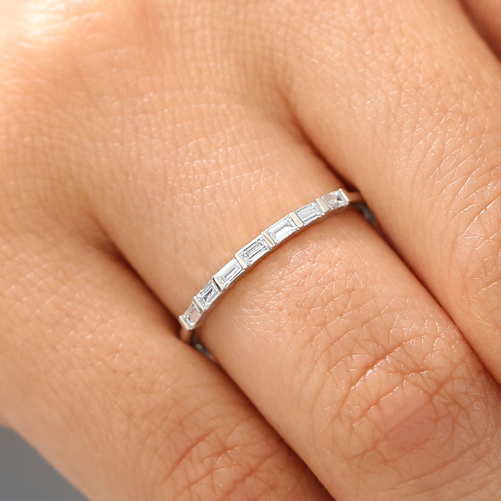 Thin baguette diamond band Clearance