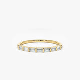 14K 7 Stone Baguette Diamond Wedding Ring 14K Gold Ferkos Fine Jewelry