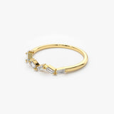 14K Slanted Baguette Diamond Stacking Ring Ferkos Fine Jewelry