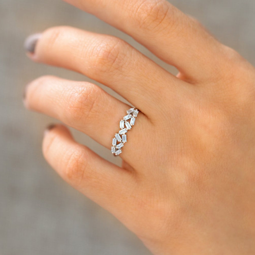 Stackable diamond cluster ring Clearance
