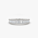 14K Baguette Diamond Anniversary Ring 0.75ctw 14K White Gold Ferkos Fine Jewelry