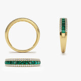 14k Half Eternity Square Emerald Anniversary Ring Ferkos Fine Jewelry