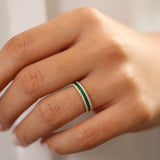 14k Half Eternity Square Emerald Anniversary Ring Ferkos Fine Jewelry