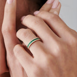 14k Half Eternity Square Emerald Anniversary Ring Ferkos Fine Jewelry