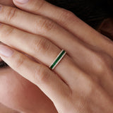 14k Half Eternity Square Emerald Anniversary Ring Ferkos Fine Jewelry