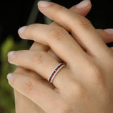 14k Half Eternity Square Ruby Anniversary Ring Ferkos Fine Jewelry