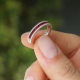 14k Half Eternity Square Ruby Anniversary Ring Ferkos Fine Jewelry